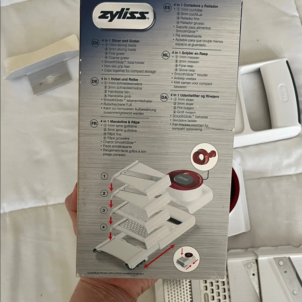 White and Red 4-in-1 Slicer and Grater